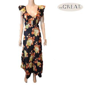 The Great Cabbage Rose Print The Geranium Dress NWT Black Size 1